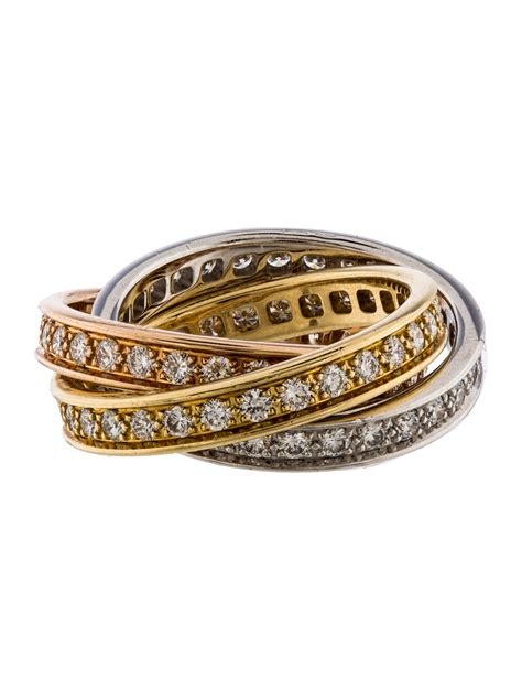 cartier trinity ring diamond|cartier trinity rolling ring.